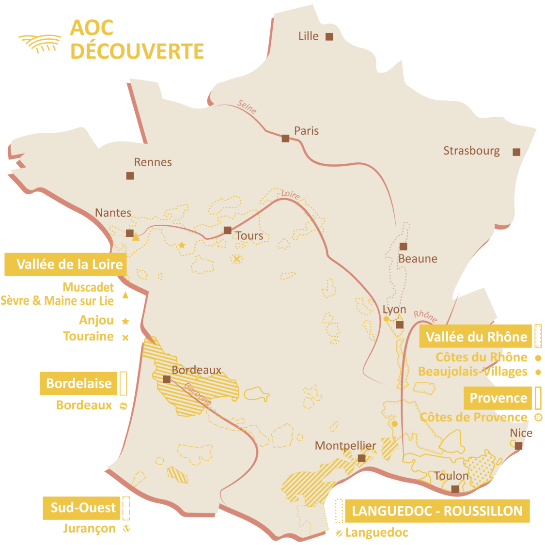 Carte du terroir AOC Découverte