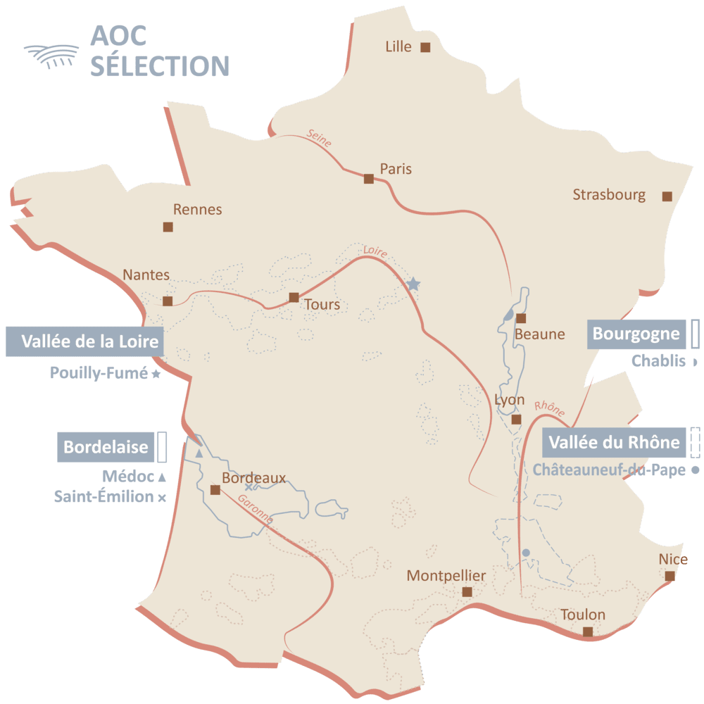 Carte du terroir AOC Sélection